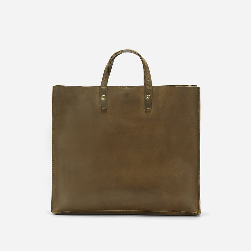 Merkato Shopper Leather Tote Bag Olive Green – Parker Clay