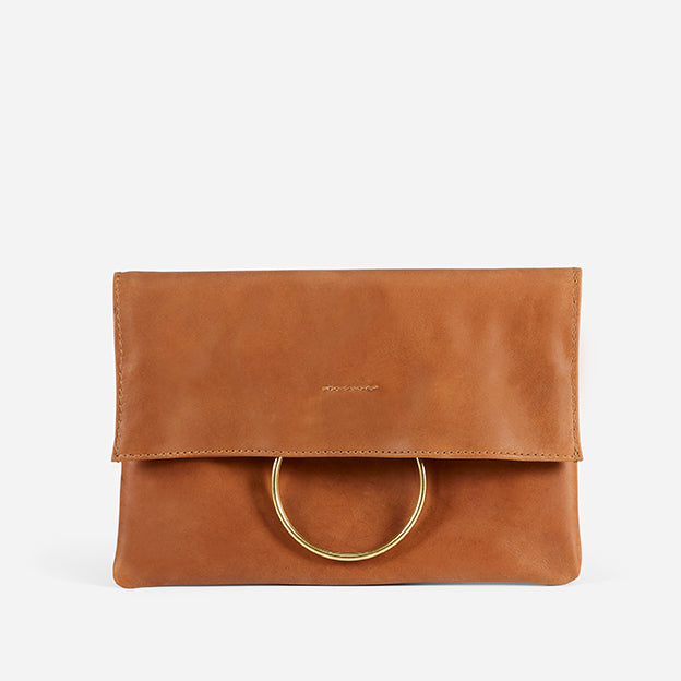 Nyala Small Leather Folder Clutch Rust Brown – Parker Clay