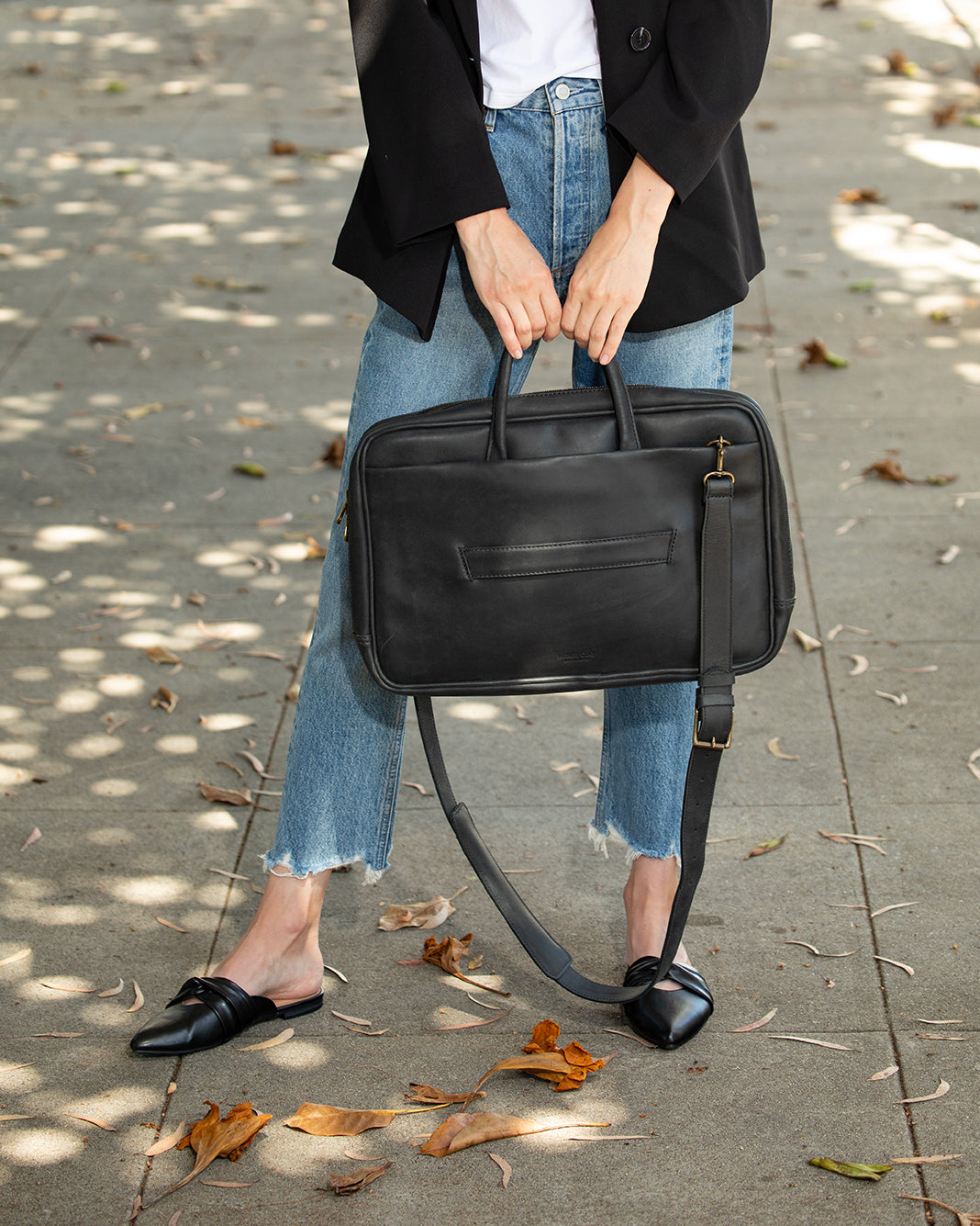 Brentwood Leather Briefcase Sling & Crossbody Bags