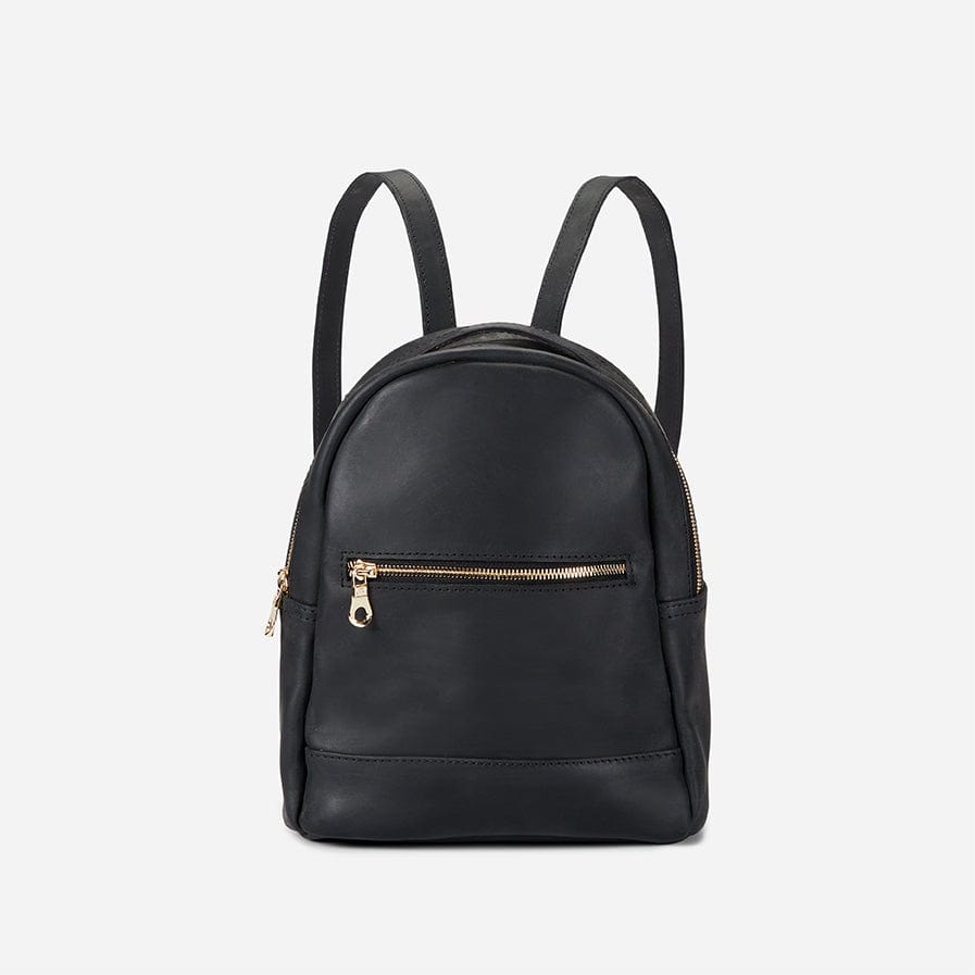 Ella Mini Leather Backpack Black – Parker Clay - Main Image