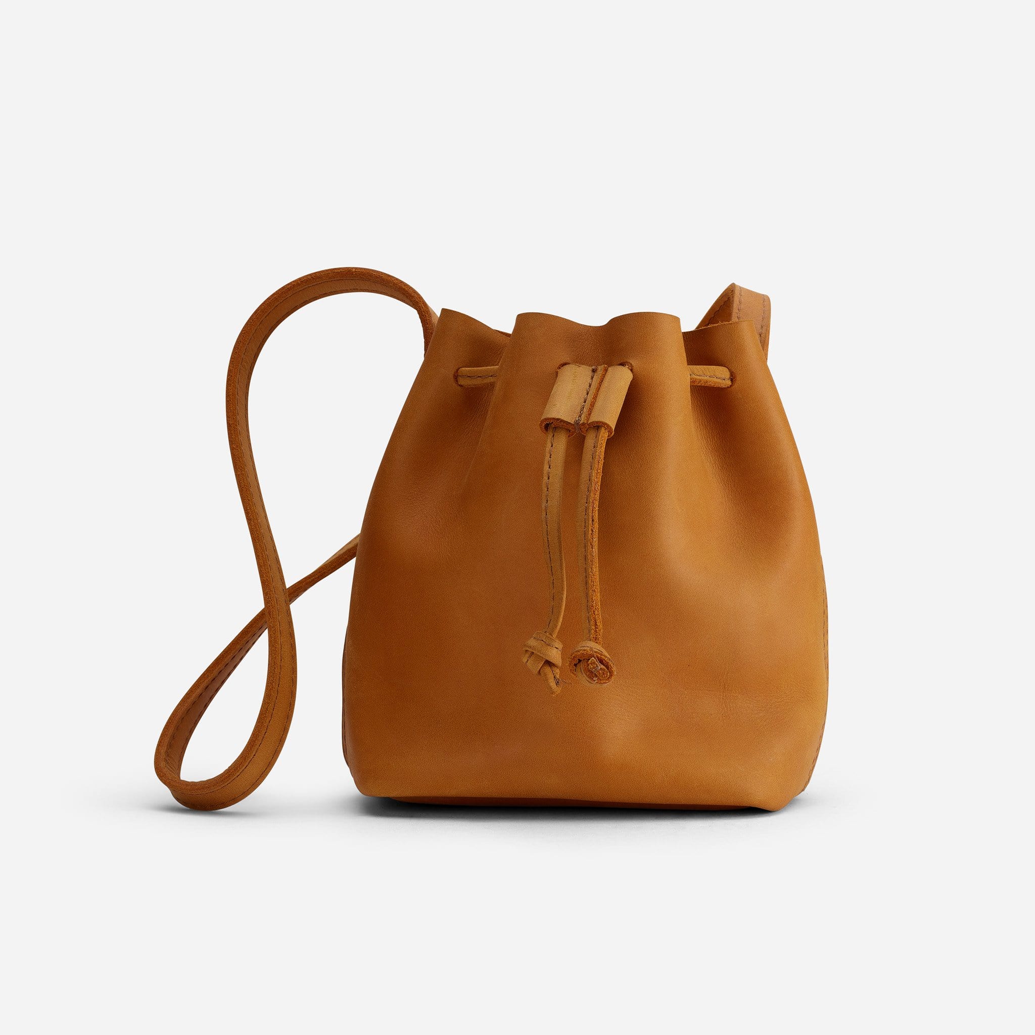 Topa Mini Leather Suede Bucket Bag Rust Brown Parker Clay