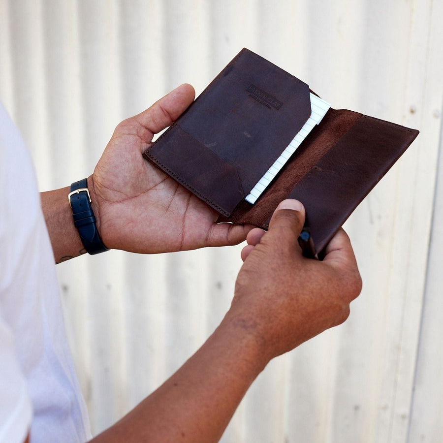 Ethically Crafted Sustainable Leather / Addis Leather Passport Holder / Rust Brown / Genuine Full Grain Leather / Parker Clay / Certified B Corp