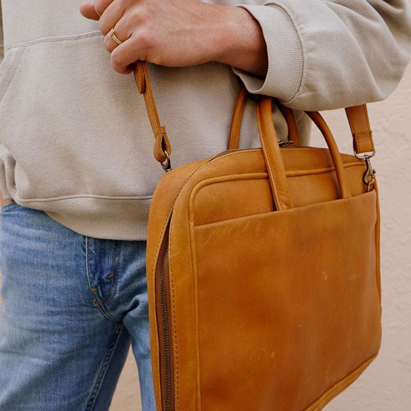 Ethically Crafted Sustainable Leather / Abeba Leather Envelope Clutch / Genuine Full Grain Leather / Parker Clay / Certified B Corp