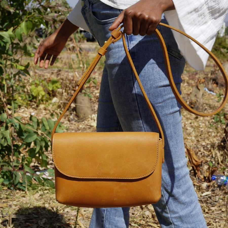 Brown/Tan Checkered Crossbody/Wristlet