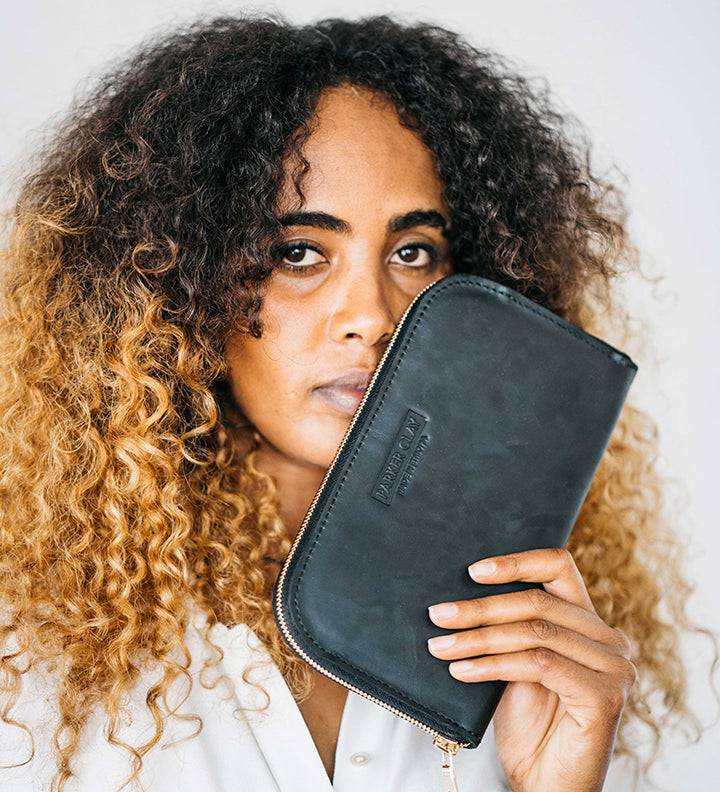 Zahra Leather Accordion Wallet Wallets   