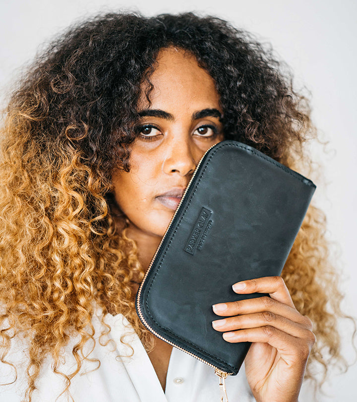 Zahra Leather Accordion Wallet Wallets   