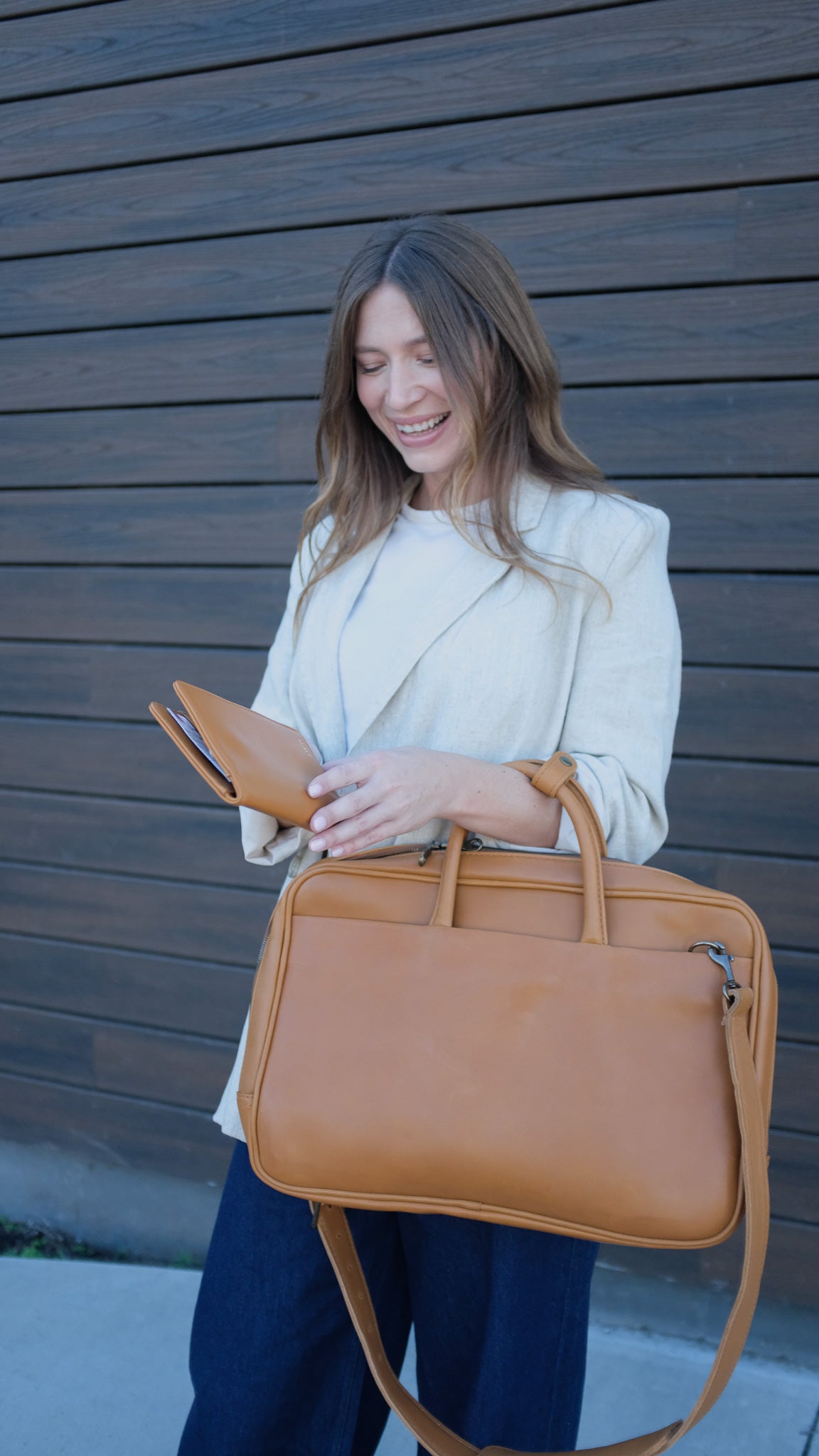 Brentwood Leather Briefcase Sling & Crossbody Bags