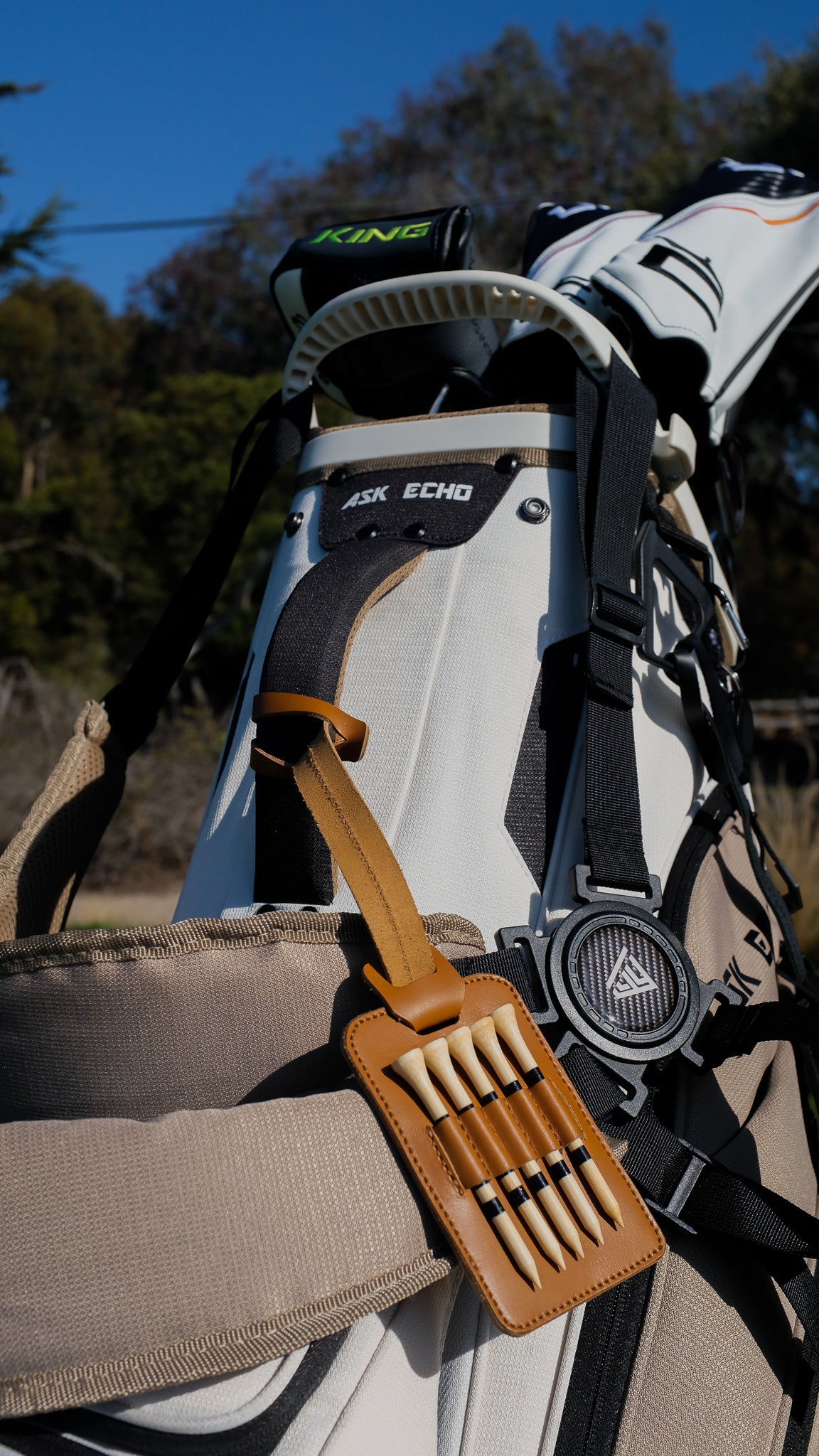 Golf Tee Tag Leather Bag Straps