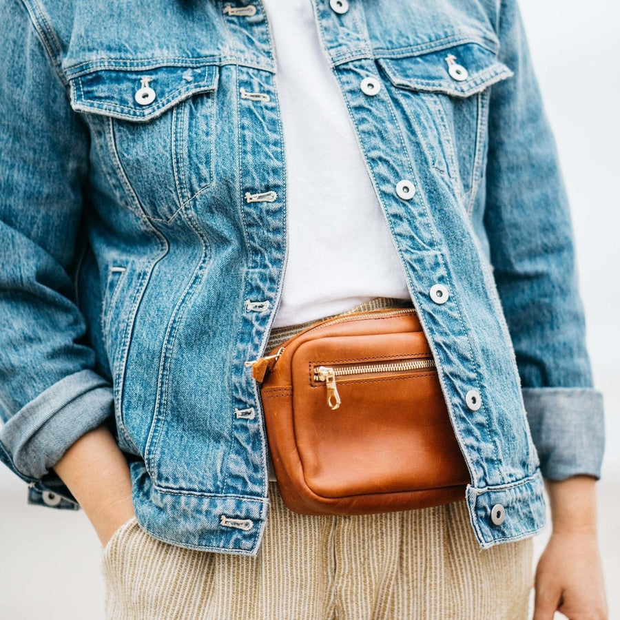 Ethically Crafted Sustainable Leather / Soto Belt Bag / Jade / Genuine Full Grain Leather / Parker Clay / Certified B Corp