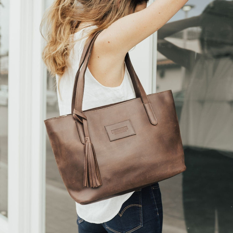 The Poet Midnight Blue Leather Tote Bag