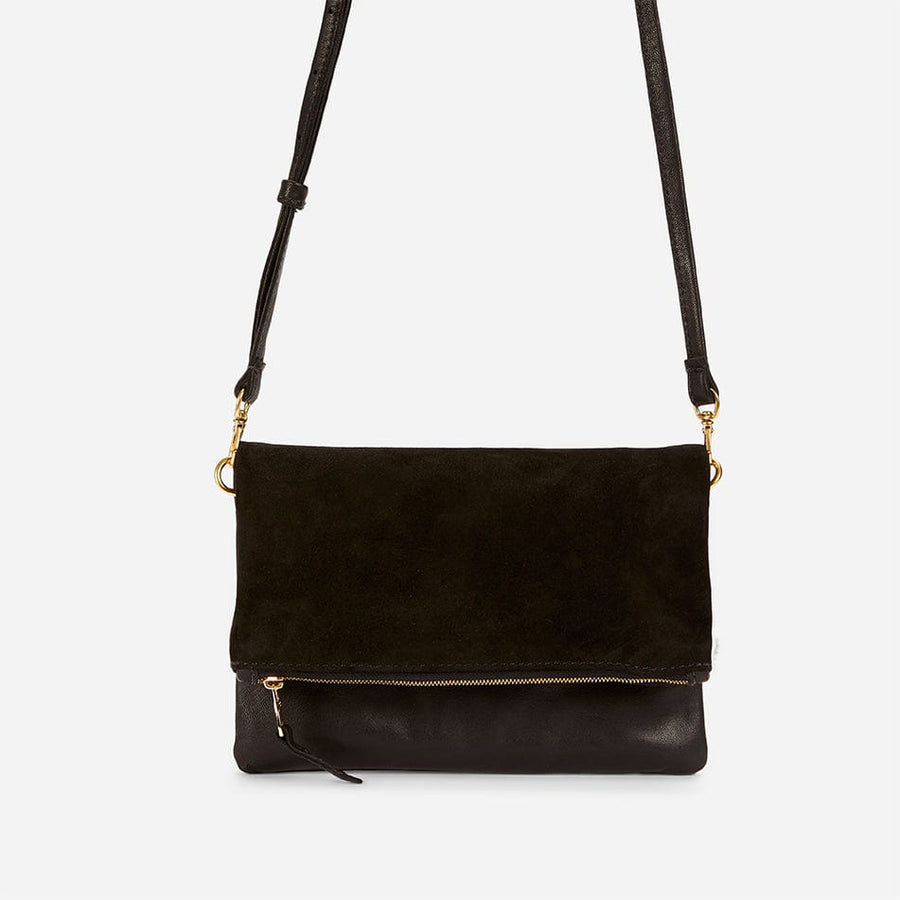 Black suede sales cross body bag