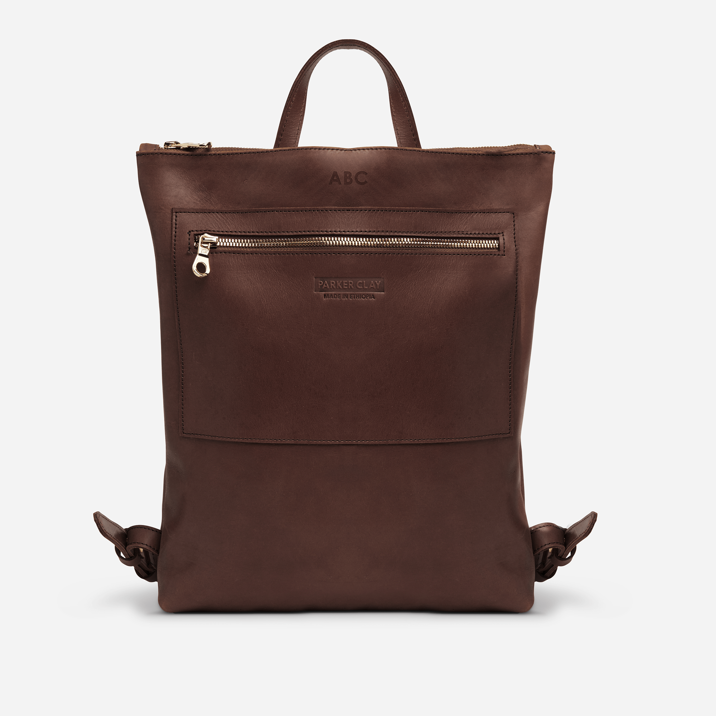 Parker Clay Miramar Leather Backpack Rust Brown