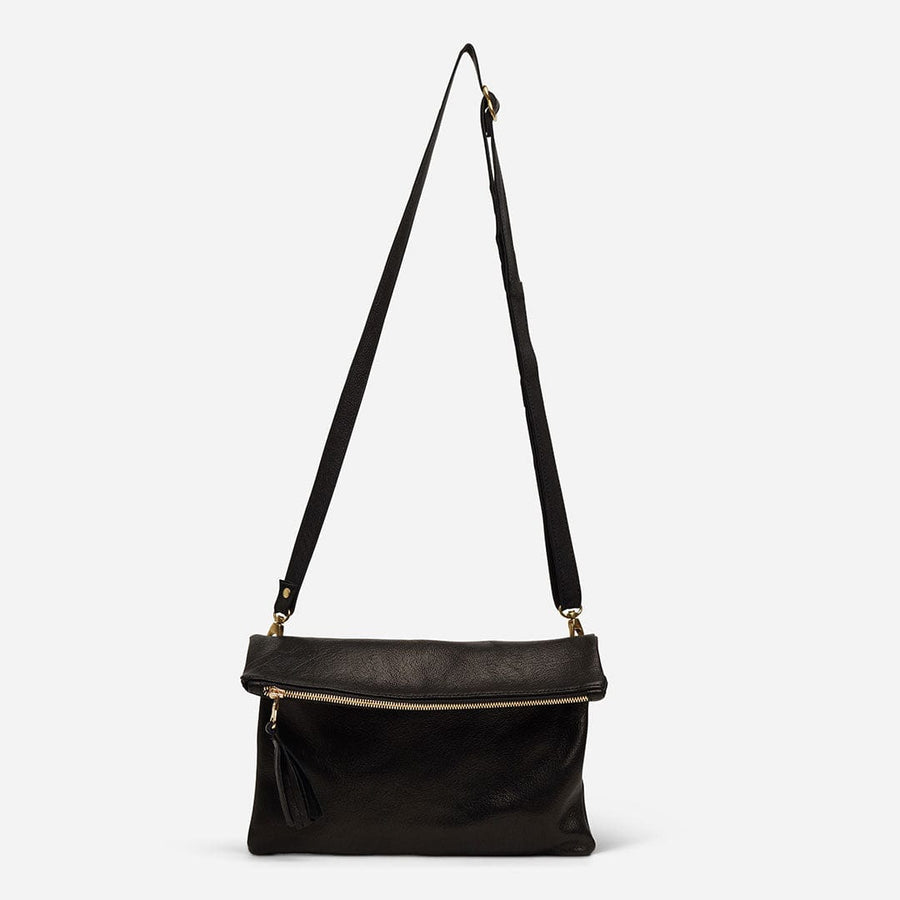 WIDE BAG STRAP  BLACK - Made in vegan leather and cotton - Philbert