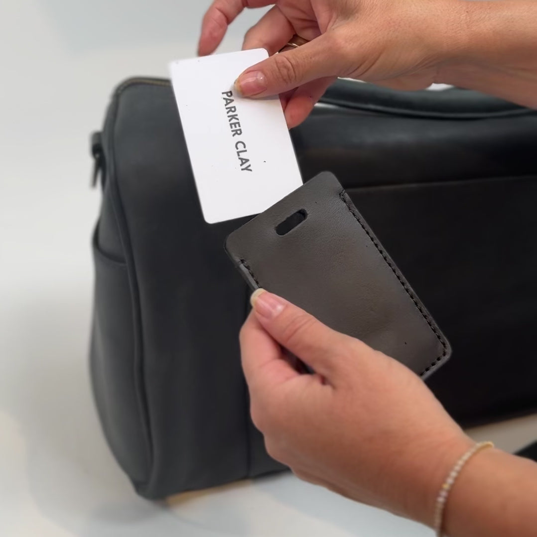 Luggage Tag Holder Leather Bag Straps