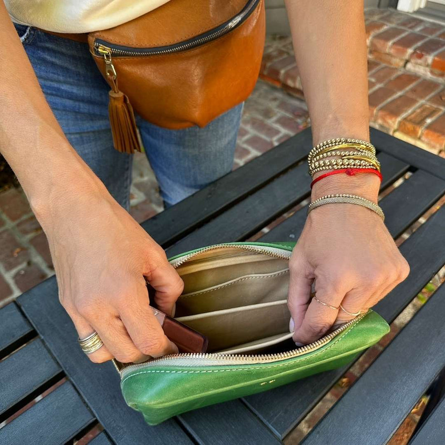 Ethically Crafted Sustainable Leather / Abeba Leather Envelope Clutch / Genuine Full Grain Leather / Parker Clay / Certified B Corp