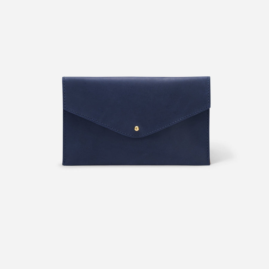 Envelope Crossbody Bag in French Blue Leather