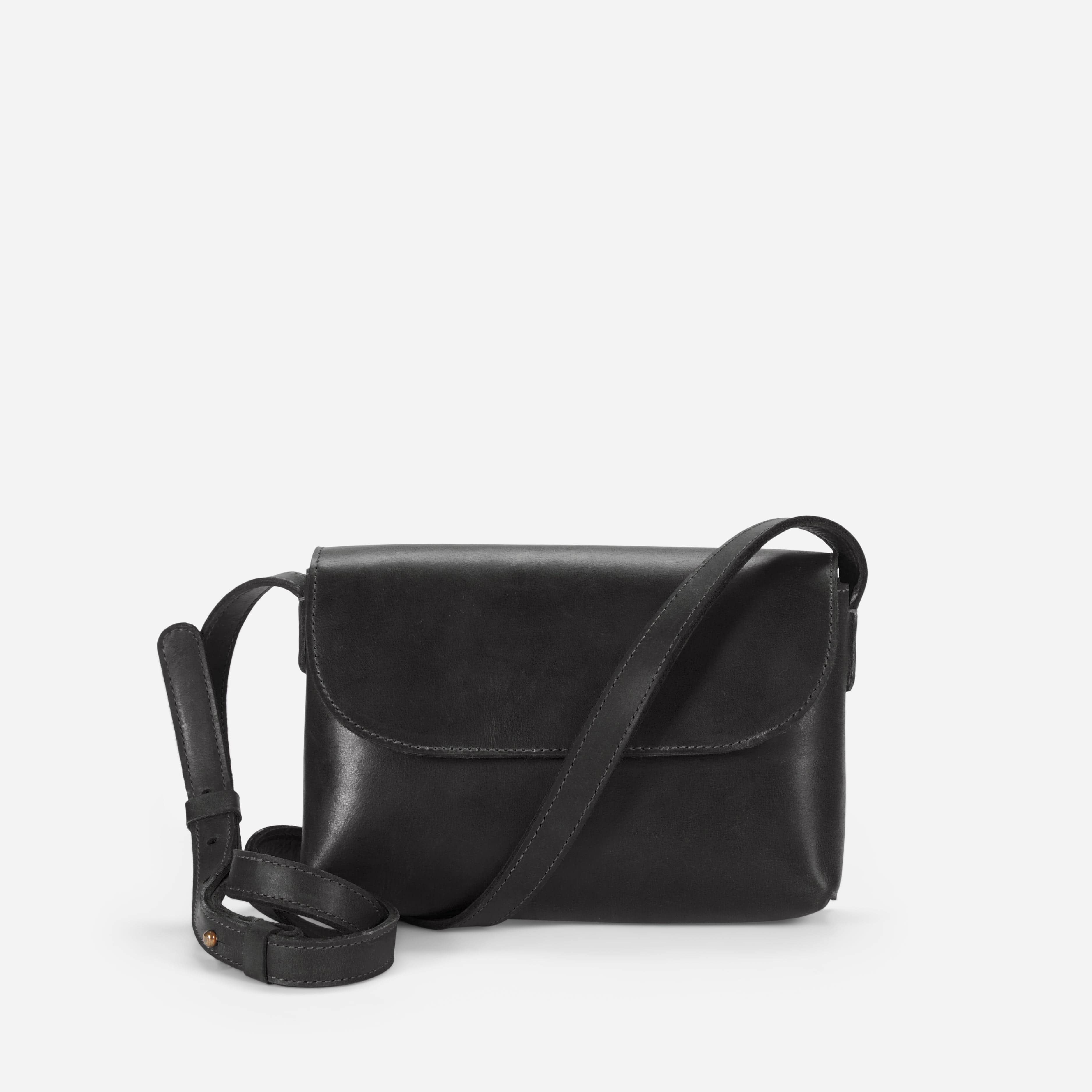Black leather cross shoulder bag Clearance