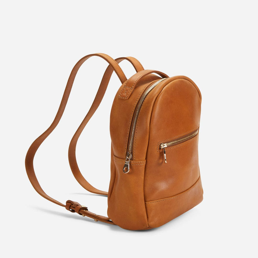 Parker Clay Ella Leather Mini Backpack - Rust Brown