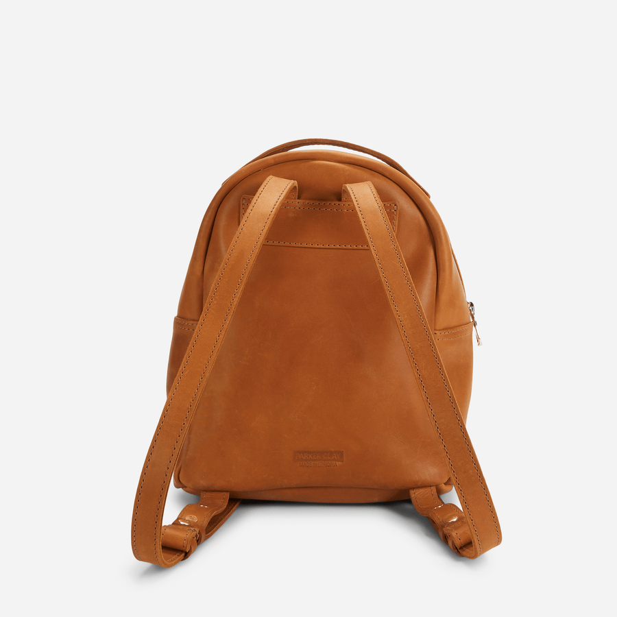 Parker Clay Ella Leather Mini Backpack - Rust Brown