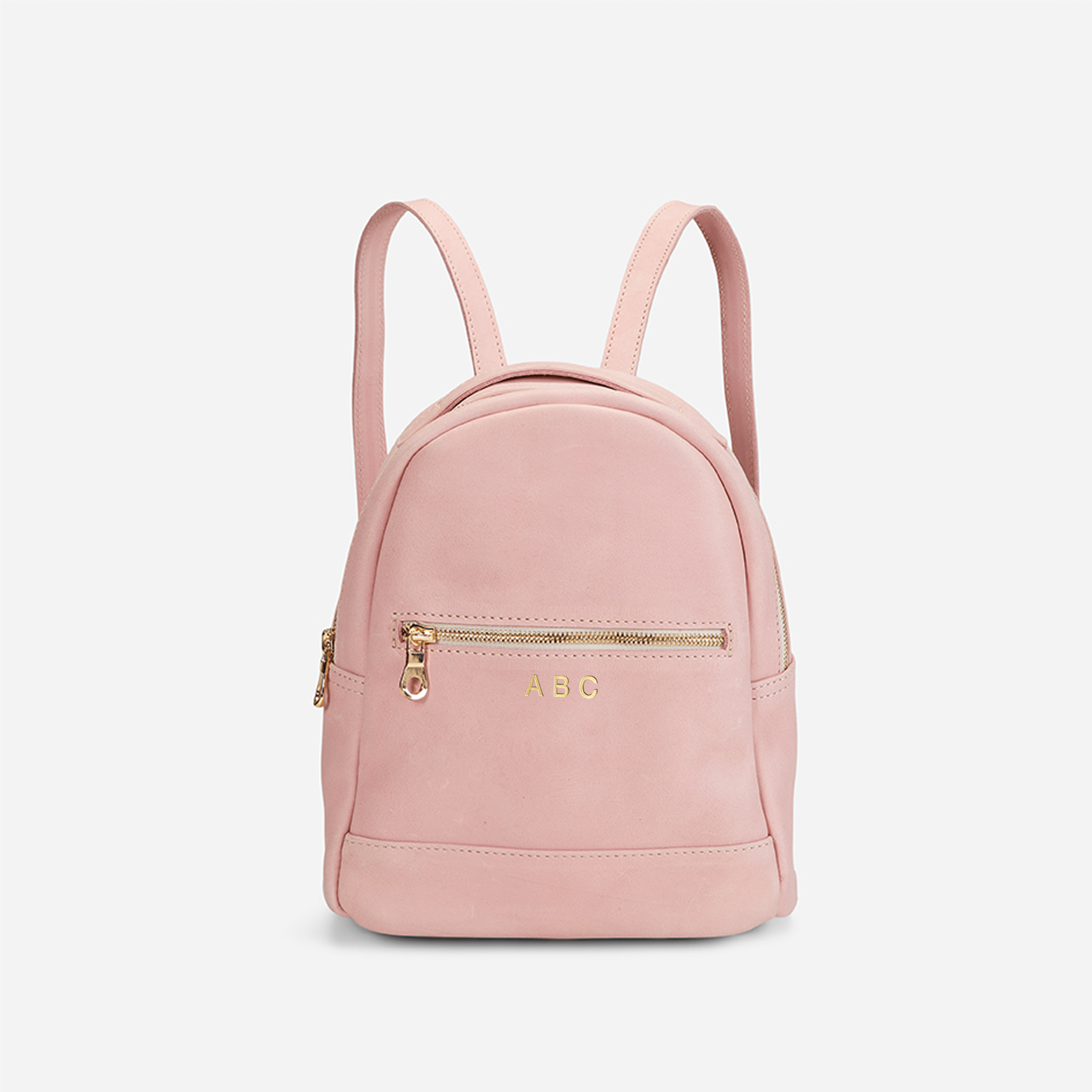 Small pink leather backpack top