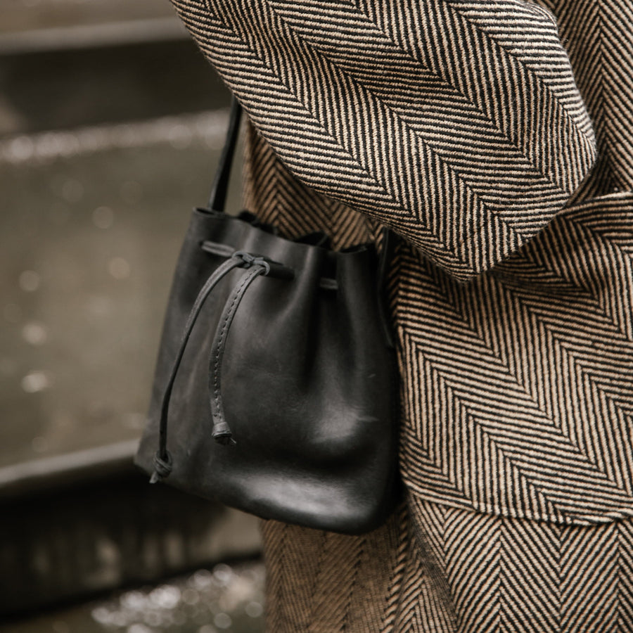 LARGE PATCHWORK BUCKET BAG IN BROWN AND TAN LEATHER — Shop Boswell