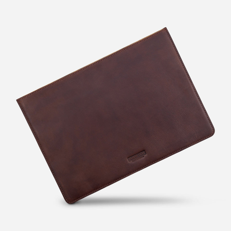 Ethically Crafted Sustainable Leather / Presidio Leather Laptop Sleeve / 13 / Rust Brown / Genuine Full Grain Leather / Parker Clay