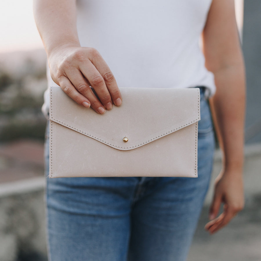 Leather Envelope Clutch Wallet