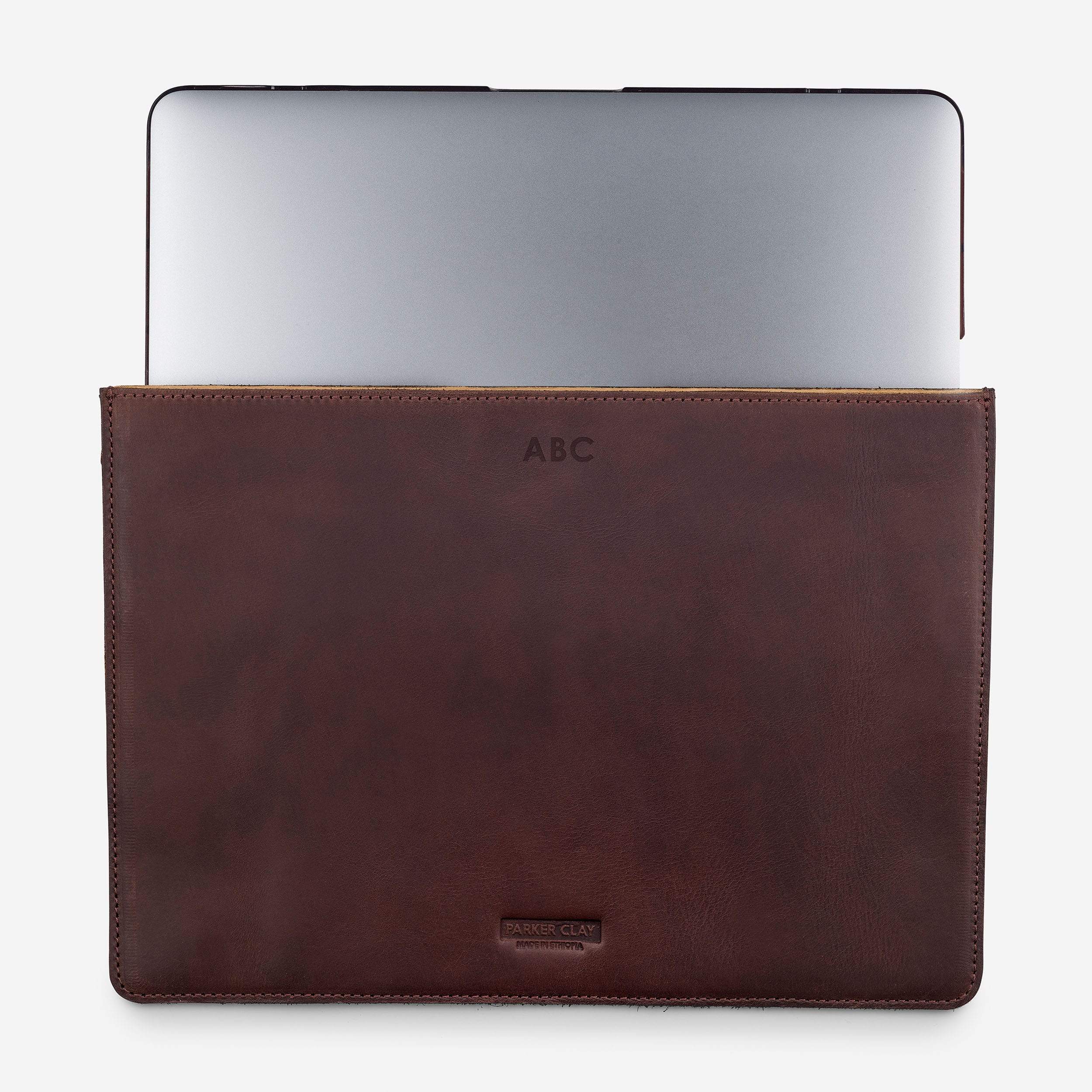 Leather laptop sleeve 15 inch deals