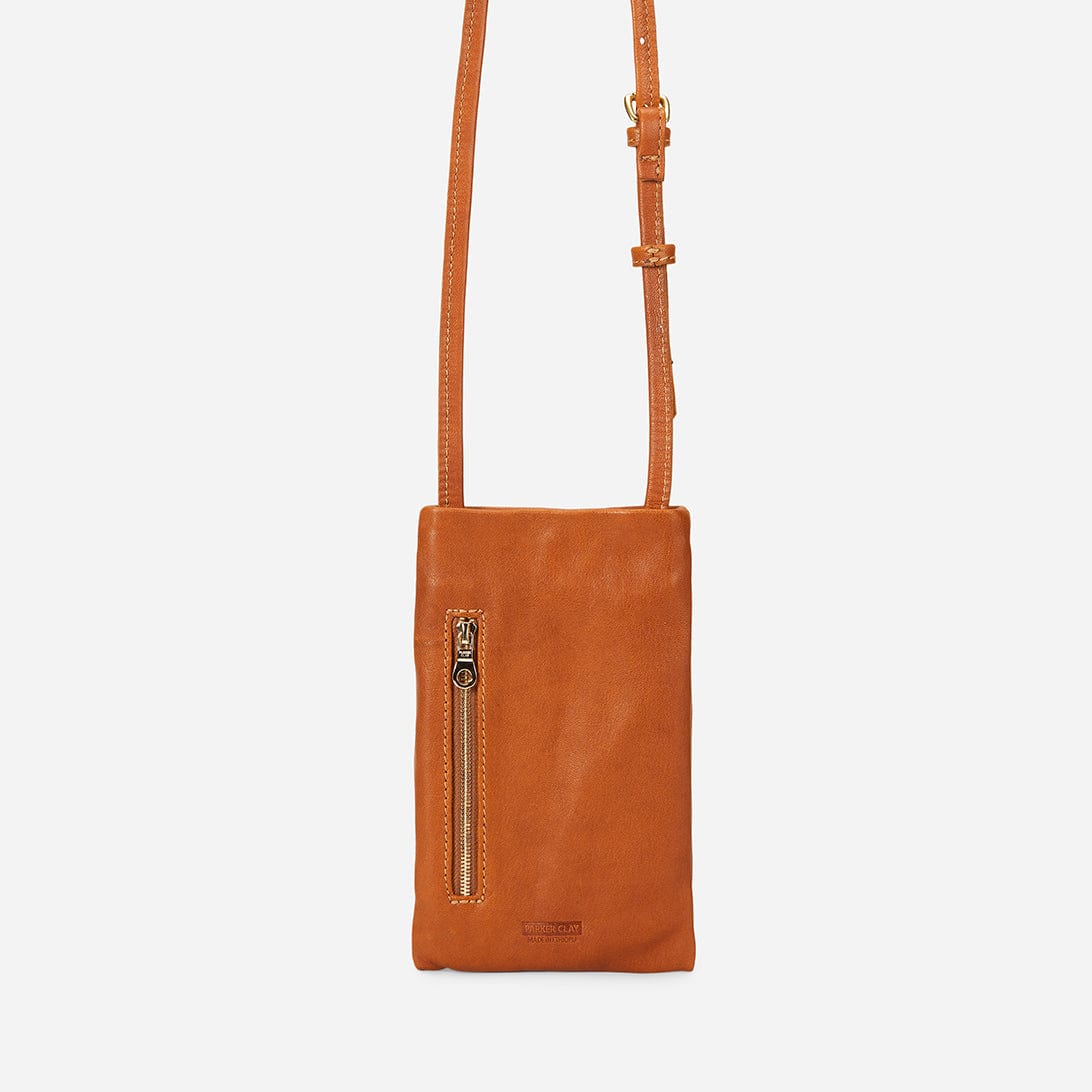 Sebli Crossbody Leather Phone Bag Rust Brown – Parker Clay