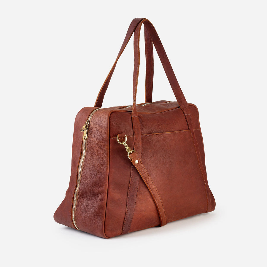 Parker Clay Montecito Weekender Leather Duffel Bag - Rust Brown