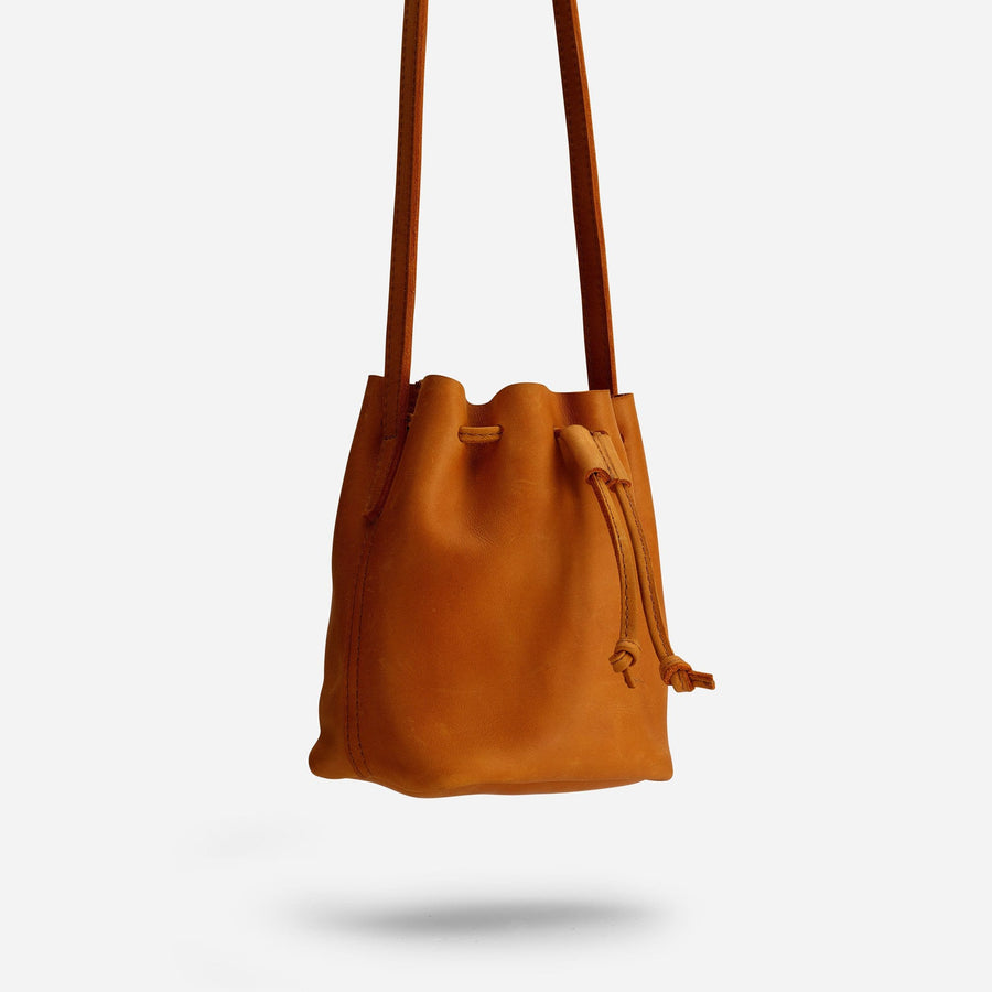 Mini Minimalist Drawstring Detail Bucket Bag
